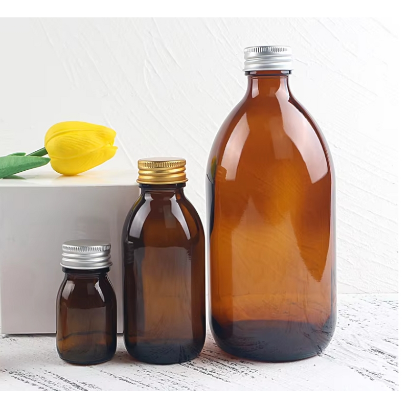 Empty Oral Liquid Bottle Manufacturer - OEM 30-500ml Amber Brown Syrup Glass with Cover
