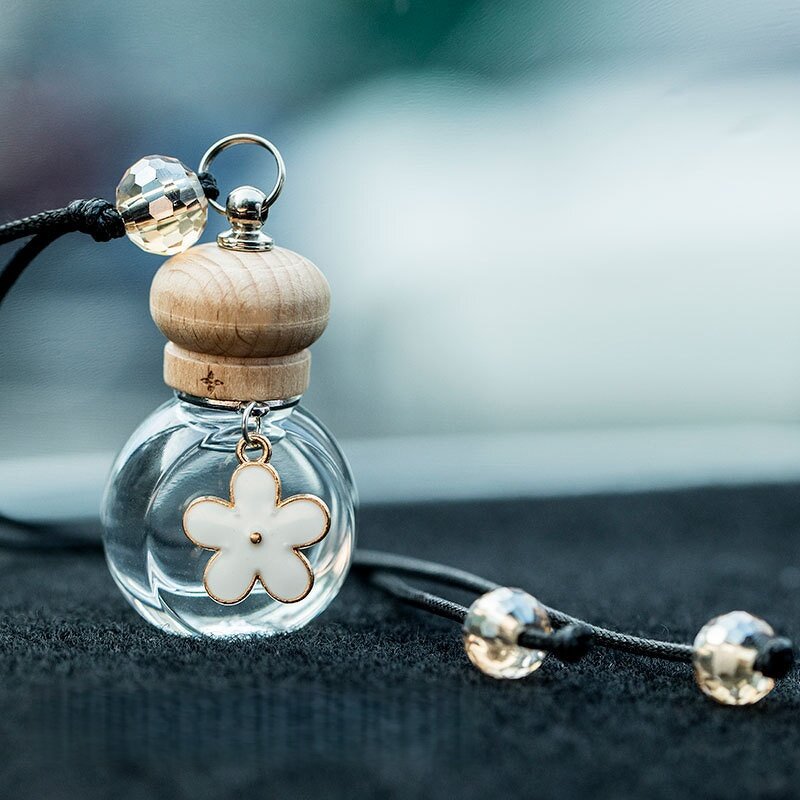 Car Aroma Diffuser Perfume Bottle Manufacturer - OEM Stock 10ml Clear Flat Hanging Glass