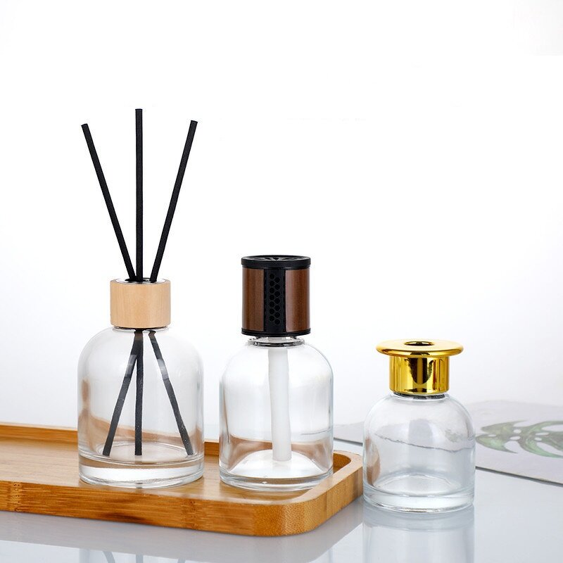 Empty Diffuser Glass Bottle with Cork Lid Factory - OEM Wholesale 50-200ml Round Screen