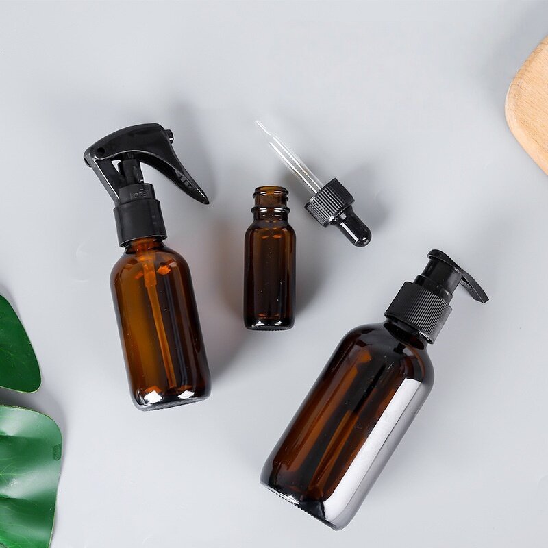 Brown Boston Round Glass Bottle Manufacturer - OEM 15-1000ml Sprayer Bottle with Trigger