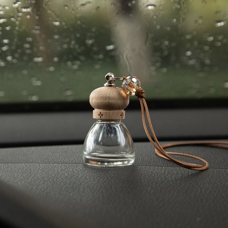 Car Aromatherapy Diffuser Bottle Factory - OEM 8ml Glass Mini Empty Hanging with Wooden