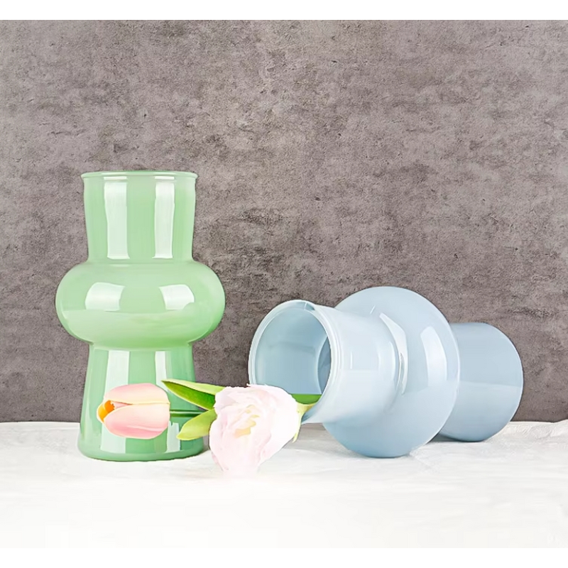 Unique Vibrant Colors Glass Vase Manufacturer - OEM Blue Pink Yellow Black White Luxury