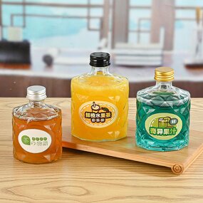 Clear Empty Glass Bottles Manufacturer - OEM Wholesale Mini 50ml Flat Shape with Caps