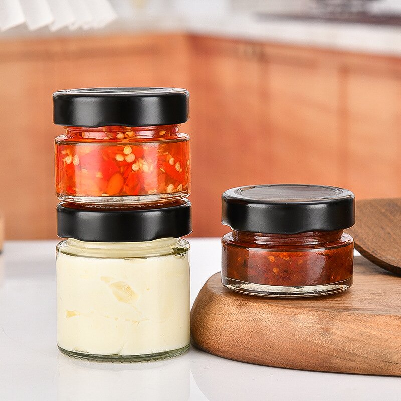 Round Glass Honey Jars Manufacturer - OEM Straight Side 50-100ml Clear Food Container