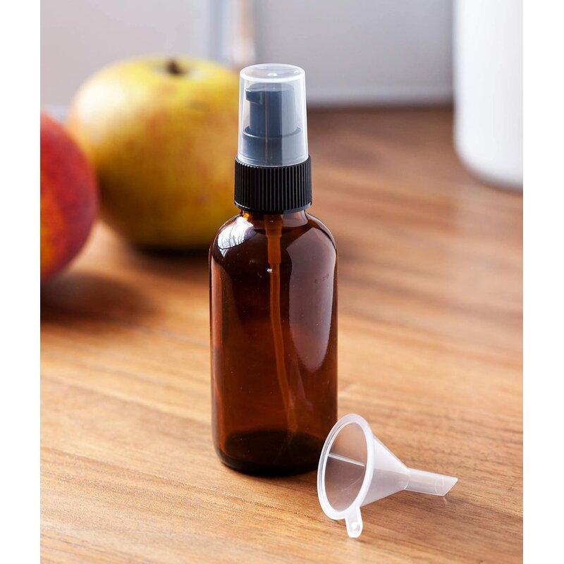 Amber Glass Boston Round Bottle Factory - OEM 2 oz 60 ml with Black Treatment Pump