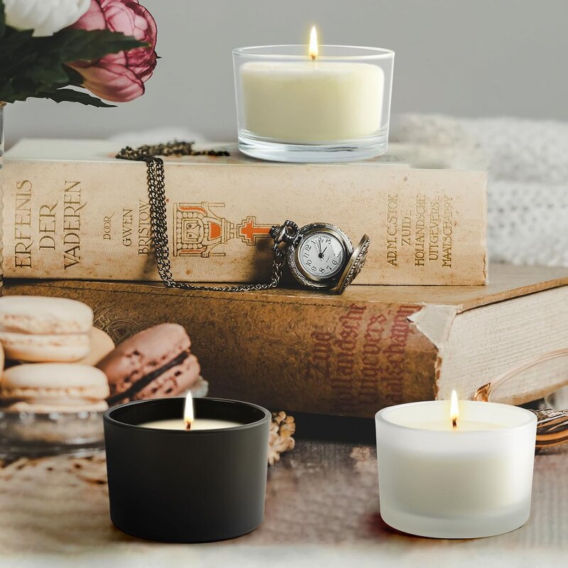 Wide Mouth Candle Glass Jar Manufacturer - OEM 4oz with Natural Wood Lid