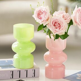 Creative Glass Vase Factory - OEM Luxury for Home Decor Amber Transparent Colored