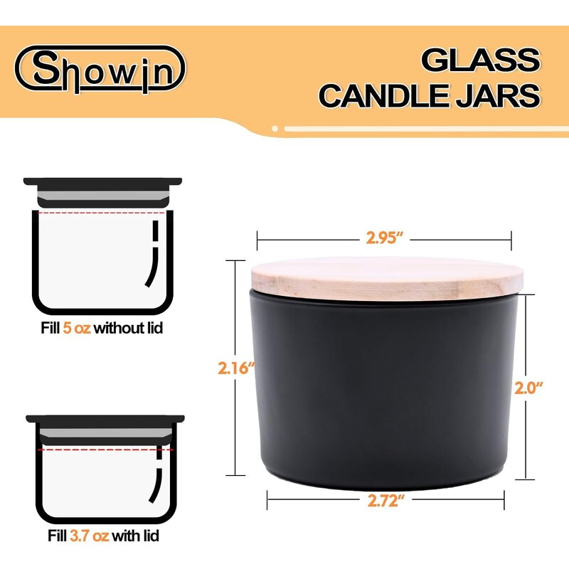 Wide Mouth Candle Glass Jar Manufacturer - OEM 4oz with Natural Wood Lid