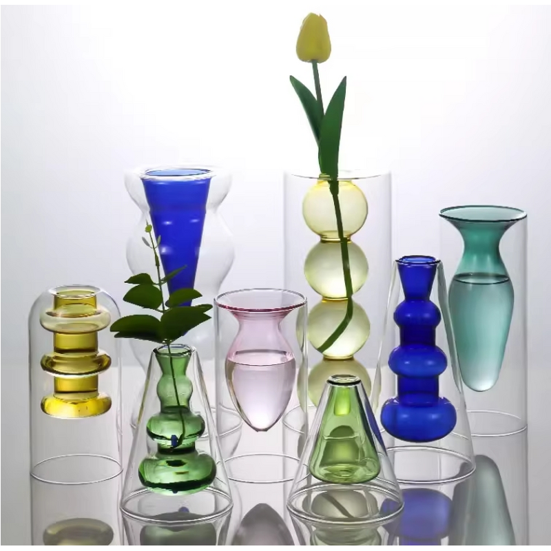 Empty Colored Borosilicate Glass Vase Factory - OEM Best Sell Products Luxury for Wedding
