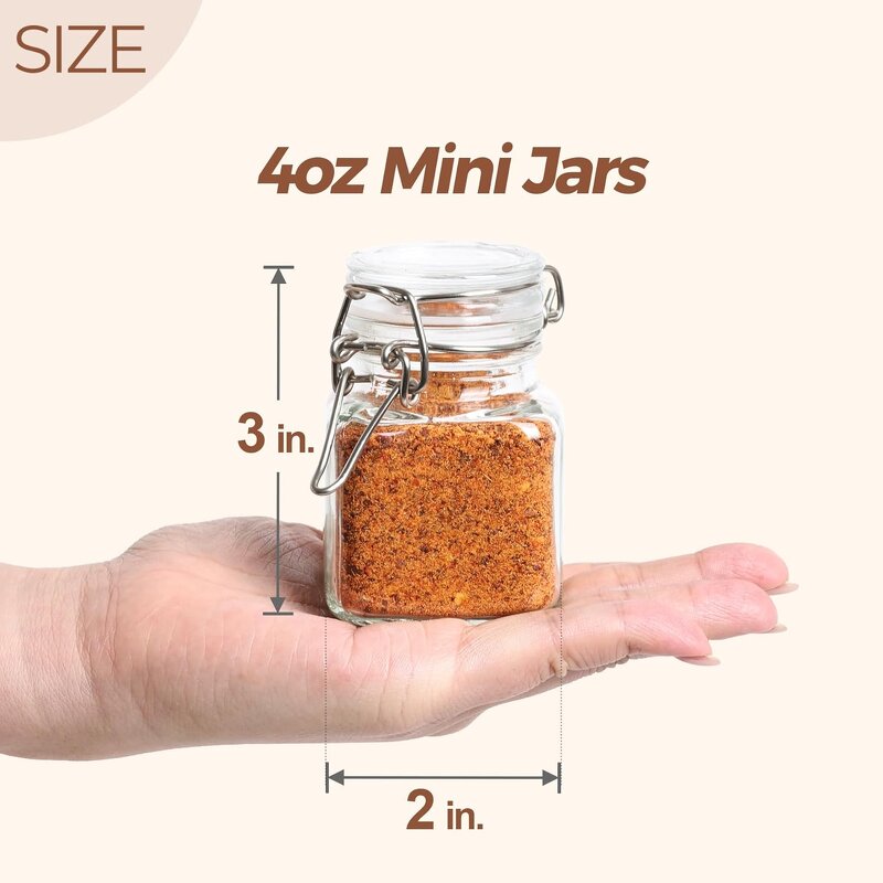 Mini Airtight Glass Jars Factory - OEM 4oz Small Square Seal Mason for Spice Jam