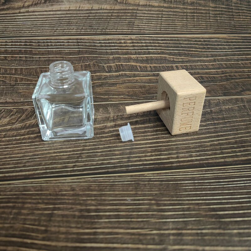 Square Glass Bottle Aroma Diffuser Factory - OEM Custom 50ml Air Freshener with Wooden