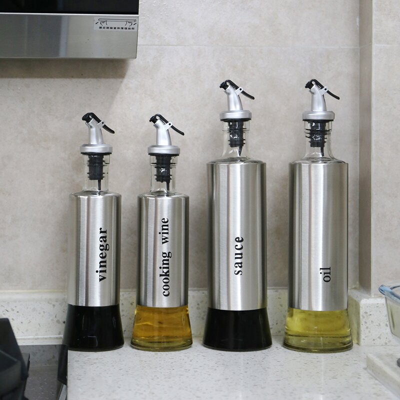 Stainless Steel Oil Bottle Factory - OEM Household Kitchen Leak-proof 200-300ml Glass