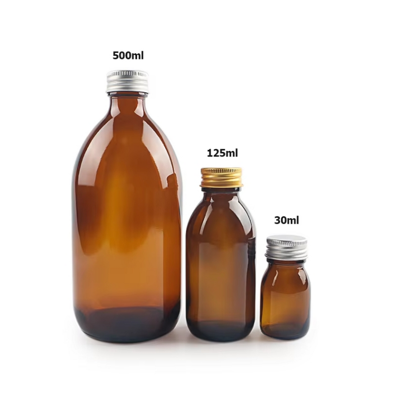 Empty Oral Liquid Bottle Manufacturer - OEM 30-500ml Amber Brown Syrup Glass with Cover