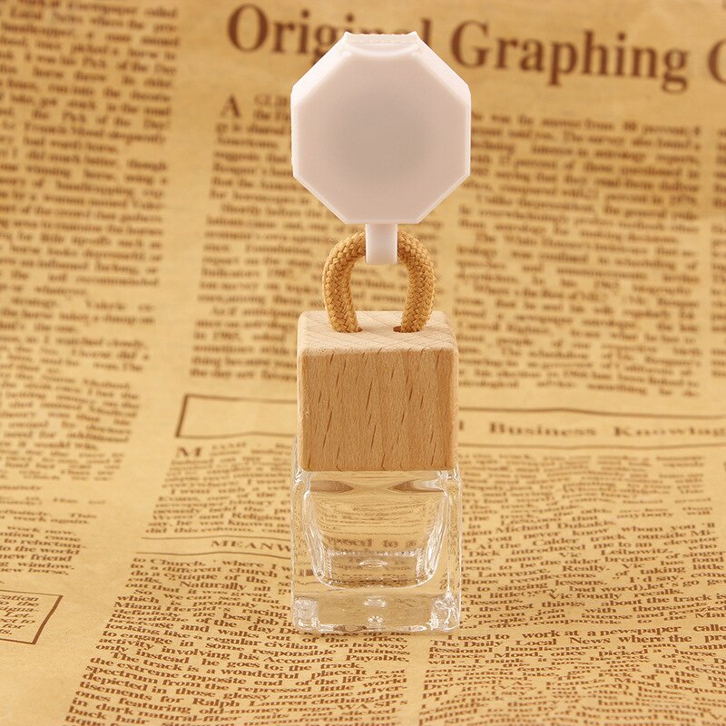 Square Car Perfume Diffuser Bottle Manufacturer - OEM Empty 8ml with Easy-to-pull Buckle