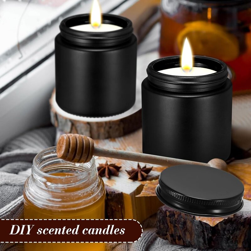 Glass Candle Tins with Lids Factory - OEM Bulk 4 oz Black Round Empty Container