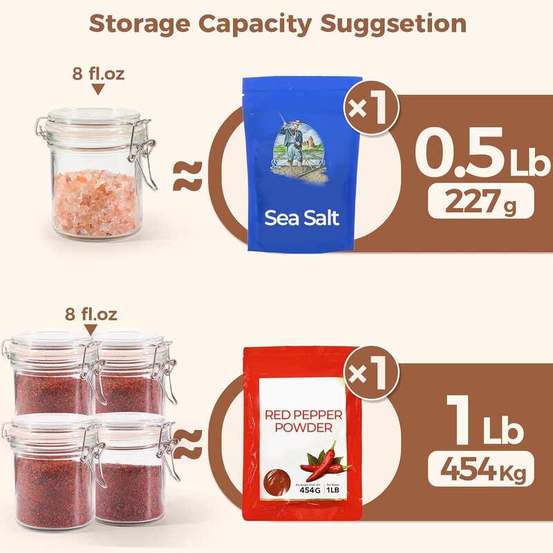 Small Airtight Glass Jars Manufacturer - OEM 8oz 250ml Food Storage Jar Round Mini