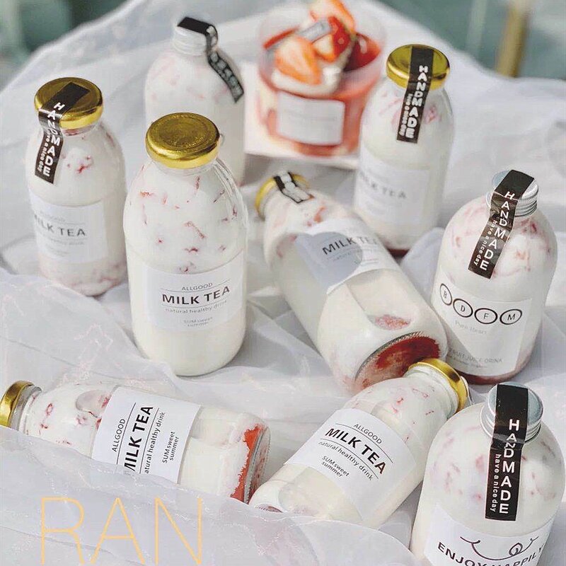 Printed Round Glass Bottle Manufacturer - OEM 300-500ml French Fresh for Cold Press