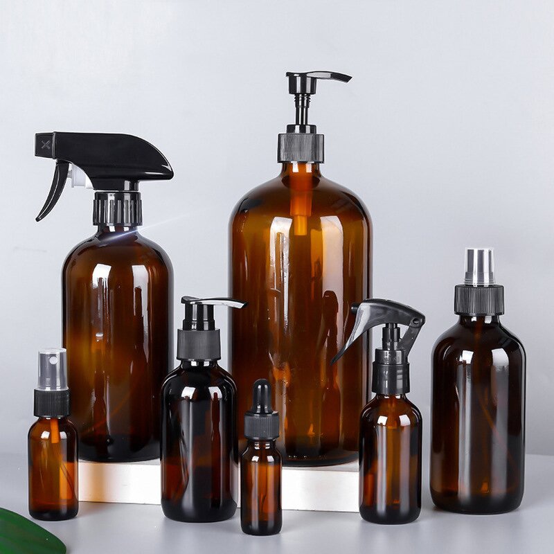 Brown Boston Round Glass Bottle Manufacturer - OEM 15-1000ml Sprayer Bottle with Trigger