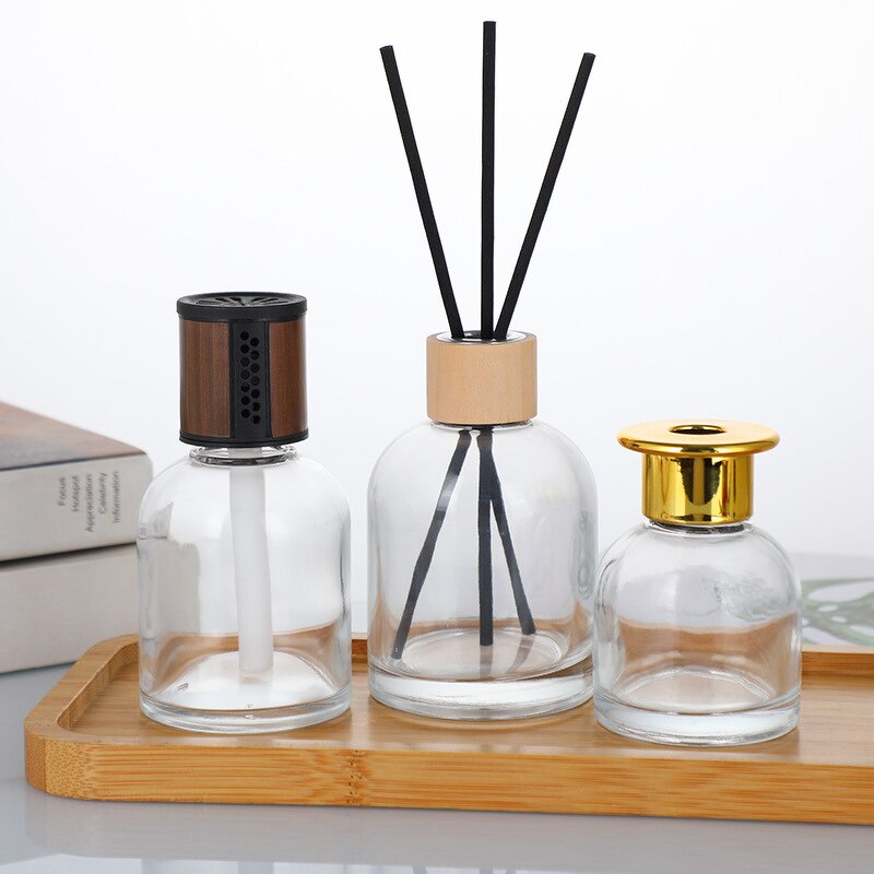 Empty Diffuser Glass Bottle with Cork Lid Factory - OEM Wholesale 50-200ml Round Screen