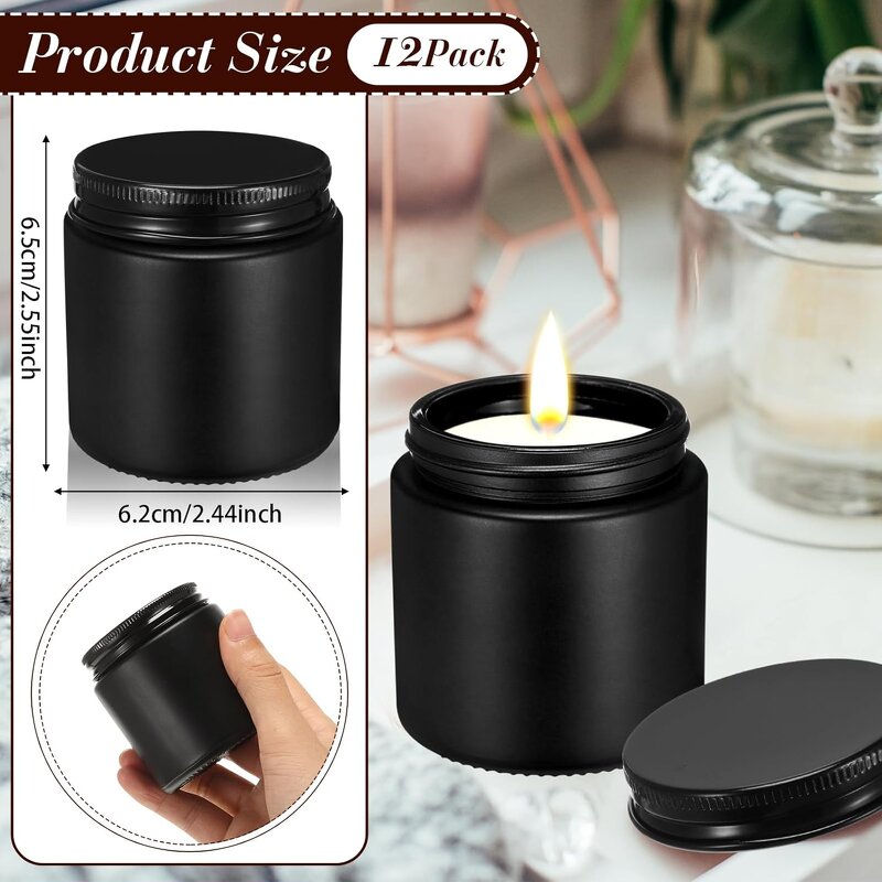 Glass Candle Tins with Lids Factory - OEM Bulk 4 oz Black Round Empty Container