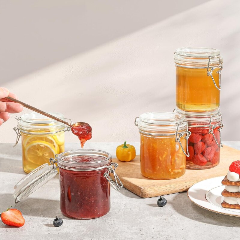 Small Airtight Glass Jars Manufacturer - OEM 8oz 250ml Food Storage Jar Round Mini