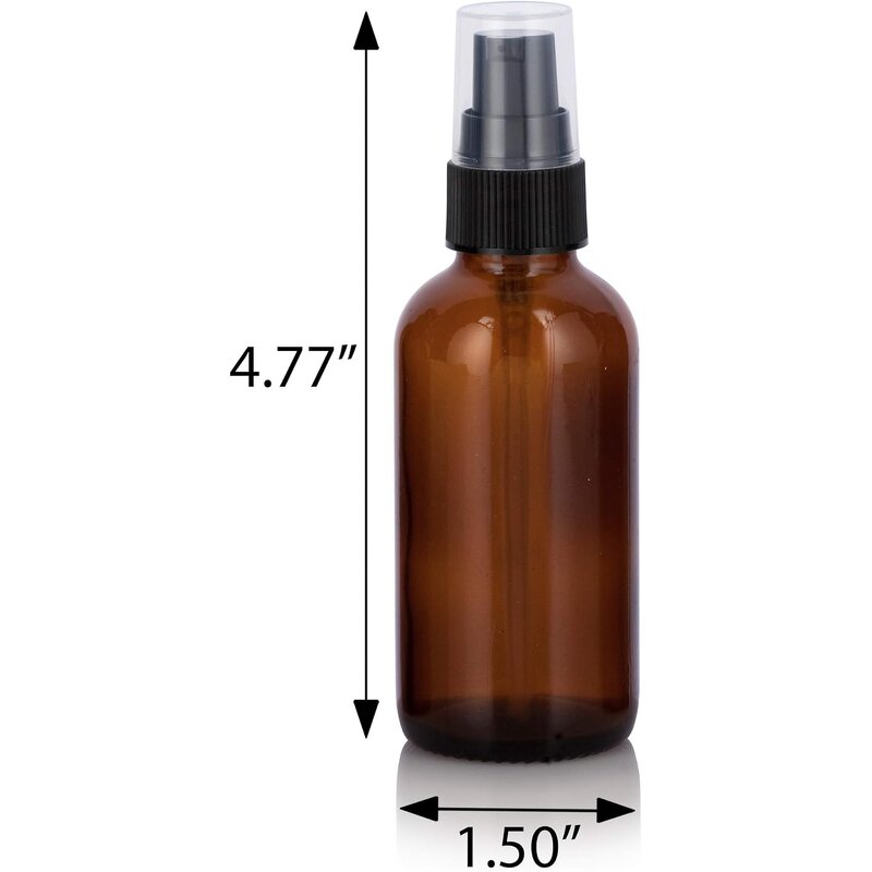 Amber Glass Boston Round Bottle Factory - OEM 2 oz 60 ml with Black Treatment Pump