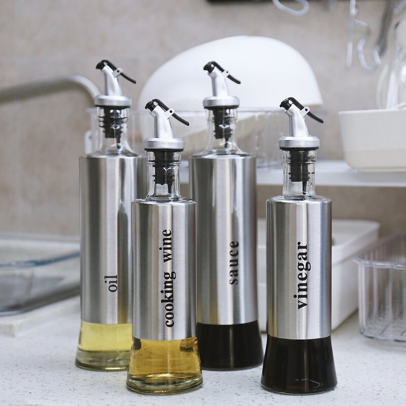 Stainless Steel Oil Bottle Factory - OEM Household Kitchen Leak-proof 200-300ml Glass