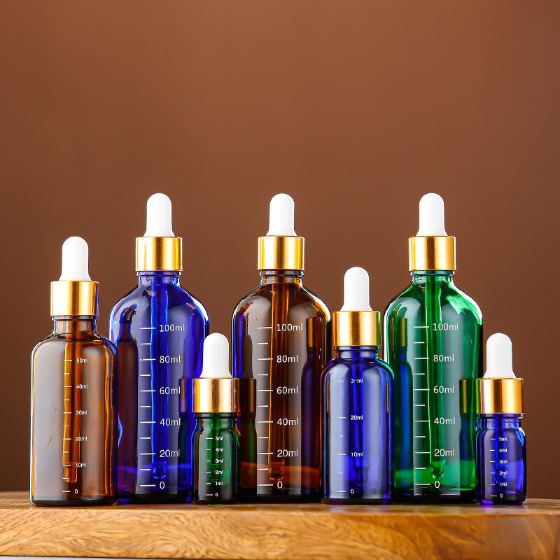 Rubber Head Dropper Amber Glass Bottle Manufacturer - OEM 5-100mL Cosmetic Essential Oil