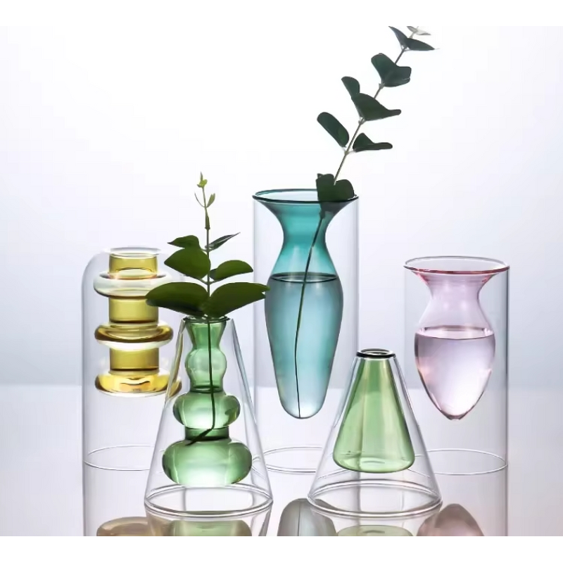 Transparent Glass Vase Manufacturer - OEM Modern Home Decor Tabletop Flower Arrangement