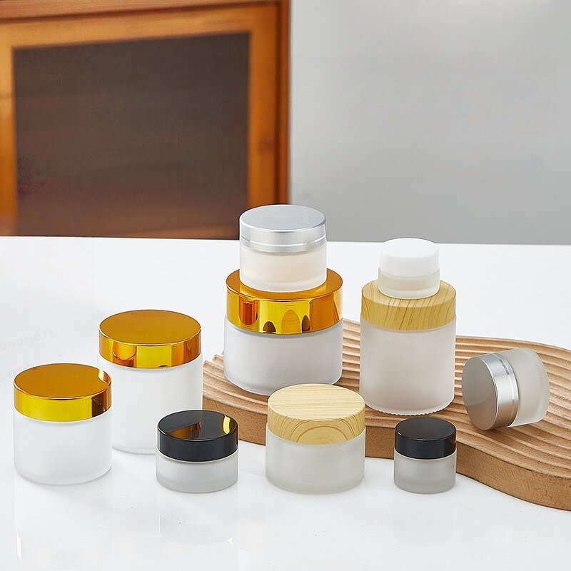 Frosting Glass Jars Manufacturer - OEM 5-150g Face Cream Bottle Cosmetic Packaging