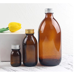 Syrup Glass Bottle with Aluminum Cover Manufacturer - OEM 30-500ml Empty Amber Brown