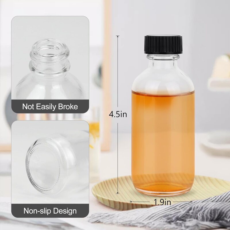 Mini Travel Boston Round Glass Bottles Manufacturer - OEM 4 oz 120ml Leak-Proof DIY