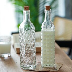 Empty Glass Olive Oil Bottle Manufacturer - OEM 500ml for Cooking With Cork Lid