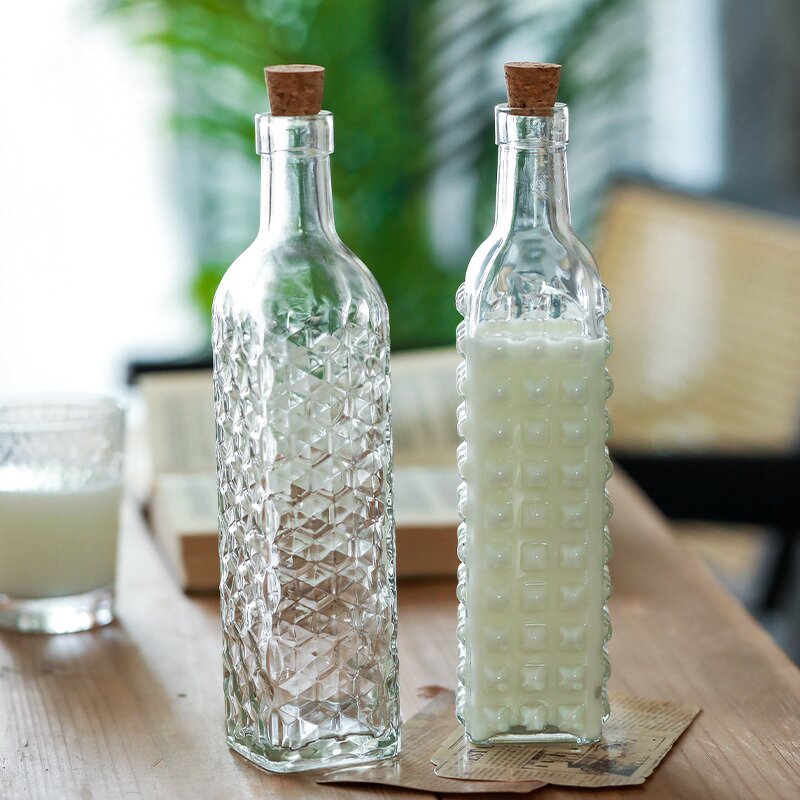 Empty Glass Olive Oil Bottle Manufacturer - OEM 500ml for Cooking With Cork Lid