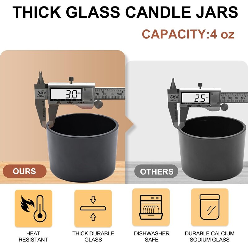 Wide Mouth Candle Glass Jar Manufacturer - OEM 4oz with Natural Wood Lid