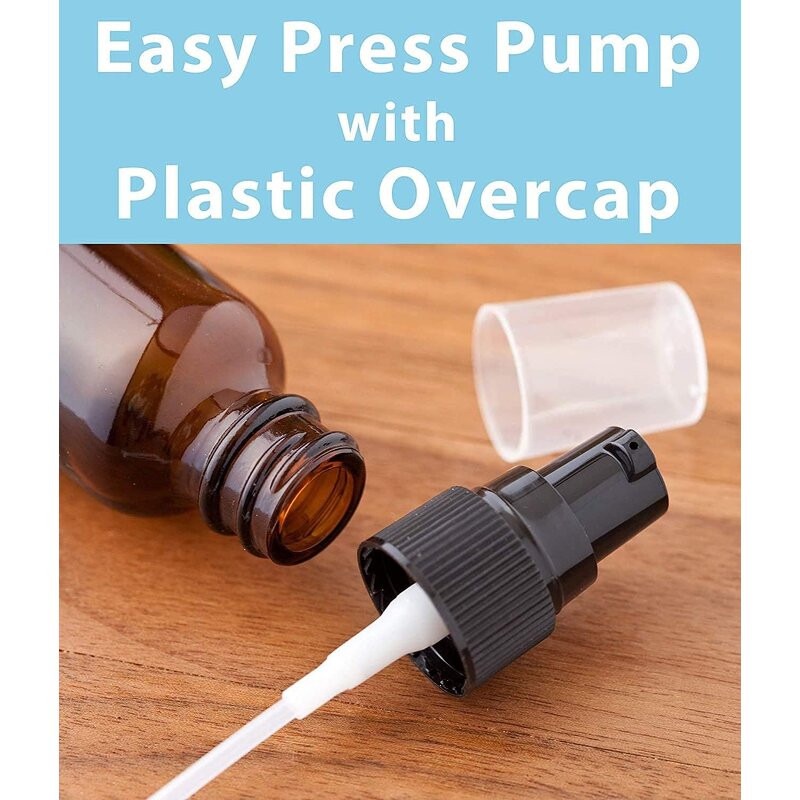 Amber Glass Boston Round Bottle Factory - OEM 2 oz 60 ml with Black Treatment Pump