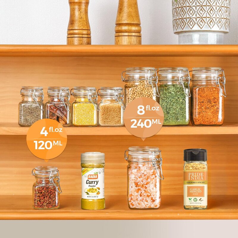 Mini Airtight Glass Jars Factory - OEM 4oz Small Square Seal Mason for Spice Jam