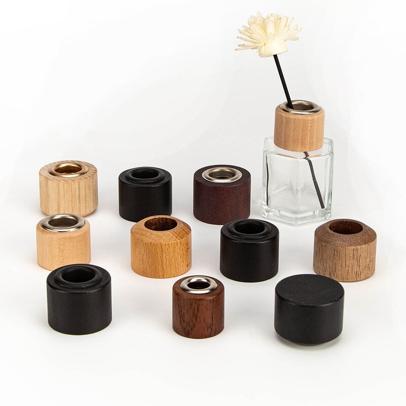 Custom Logo Wooden Lid Manufacturer - OEM 22-28mm Screw Cap for Bottle Perfume