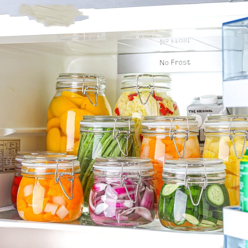 Glass Storage Container Manufacturer - OEM 17oz Clear Preserving Seal Wire Clip Fastening