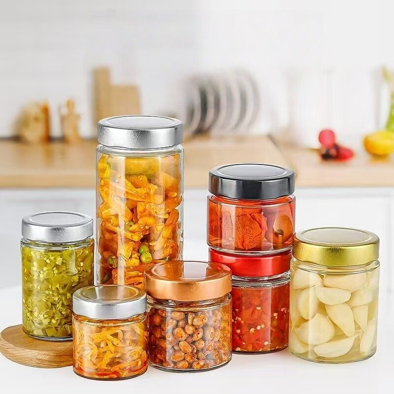Round Straight Empty Glass Jar Manufacturer - OEM 180-1000ml Pickle Food Jam Storage