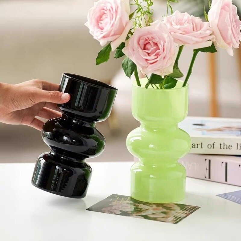 Creative Glass Vase Factory - OEM Luxury for Home Decor Amber Transparent Colored