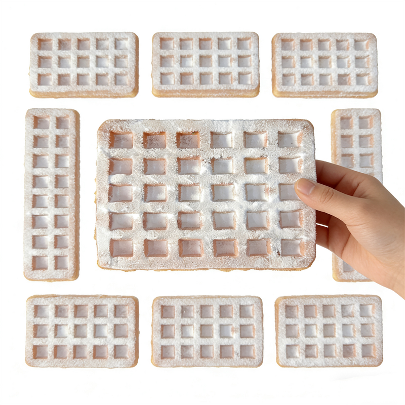 Waffle Model Factory - OEM Custom 17cm Rectangular Brussels Powdered