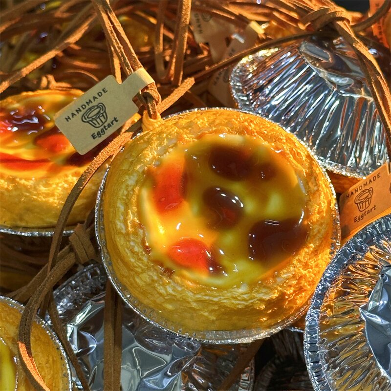 Egg Tart Model Manufacturer - OEM Custom Glazed Leather Hanging Strap