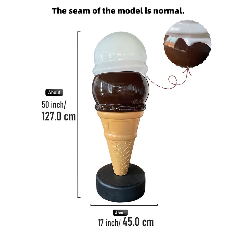 Ice Cream Lamp Factory - OEM Custom 127cm Giant Double Scoop LED