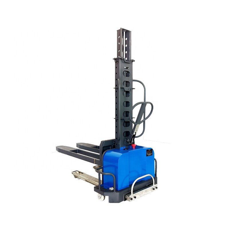 Semi Electric Self Loading Stacker Factory - OEM 1500KG Portable Auto Lift Pallet