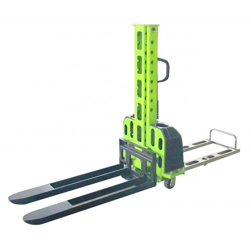 Semi Electric Self Loading Stacker Factory - OEM 1500KG Portable Auto Lift Pallet