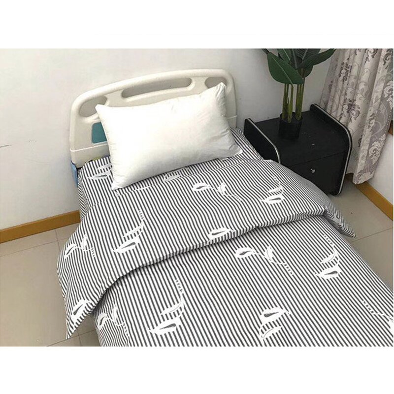 White 100% Cotton Bedding Set Manufacturer - OEM Solid Plain Striped Cover Woven