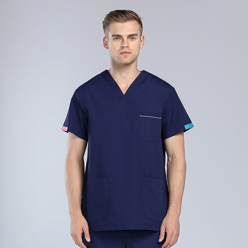 Men's Medical Scrubs Uniforms Factory - OEM Sets V-Neck Multi-Pockets for Hospital
