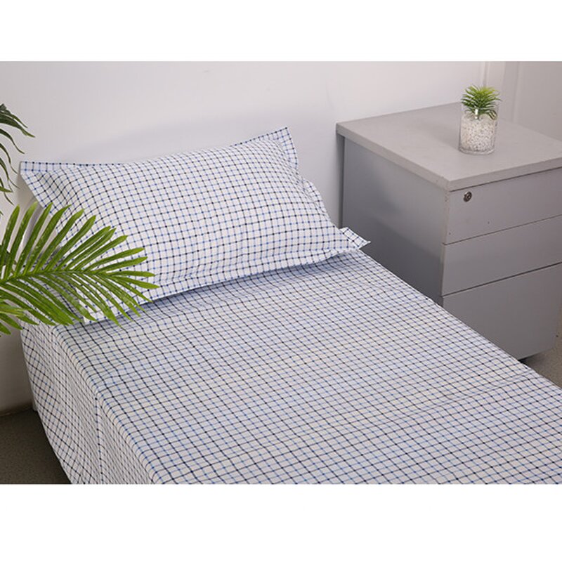 White 100% Cotton Bedding Set Manufacturer - OEM Solid Plain Striped Cover Woven