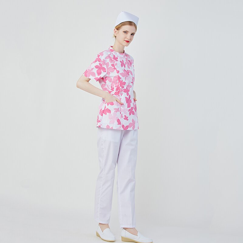 Printed Cotton Doctor Nurse Sets Factory - OEM Medical Clothes Scrubs Women Staff